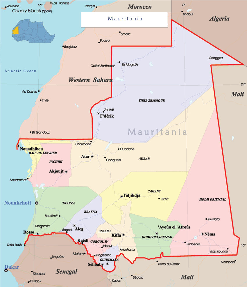 Mauritanie Carte